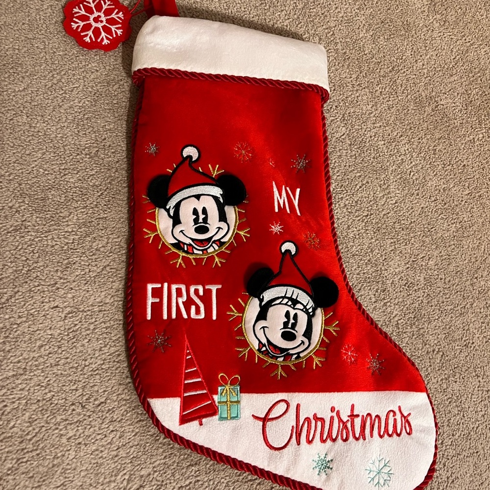 Disney store Christmas stocking my first Christmas EUC and still like new